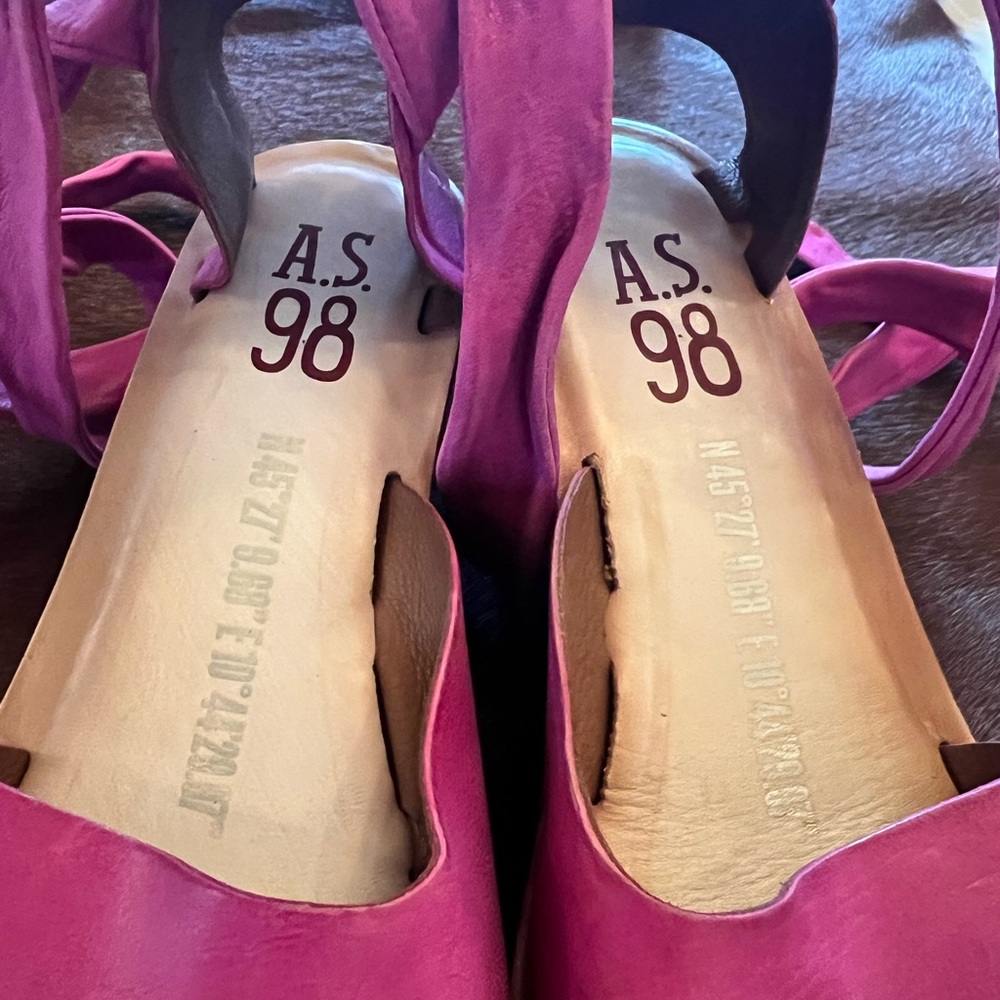 A.S.98 Women's Pink Leather Sandals